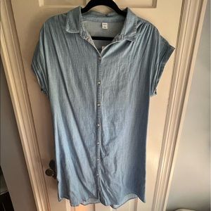 Denim button up dress